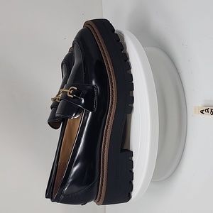 SAM EDELMAN Laurs Lug Sole Loafer color Black Shiny Box Size 8